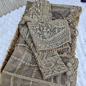 NEW Wedding Bridal Partywear Sari Saree FREE Earrings